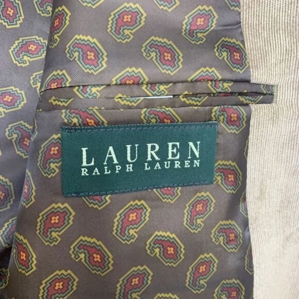 Lauren Ralph Lauren Vintage Tan Corduroy‎ Men's Blazer Size 44L